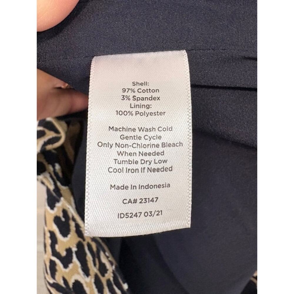 Talbots Leopard Print Pencil Skirt Womens Sz 20W Tan Navy‎ Plus Size Office Wear - Picture 8 of 11